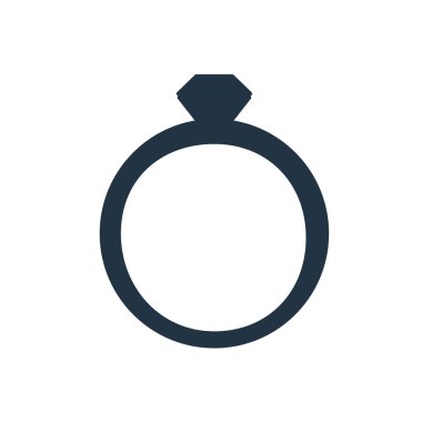 Beyaz arka plan üzerinde elmas yüzük şeffaf işareti izole elmas yüzük simge vektör