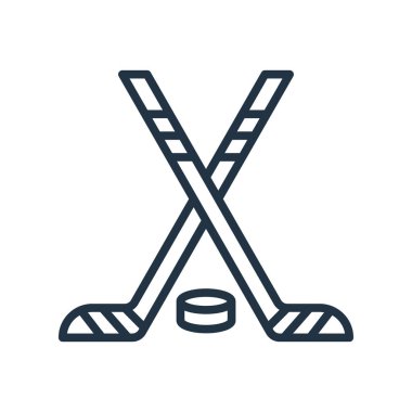 Beyaz arka plan üzerinde hokey şeffaf işareti izole hokey simge vektör