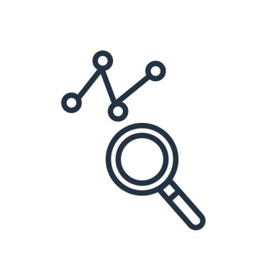 Beyaz arka plan üzerinde Analytics şeffaf işareti izole analytics simge vektör