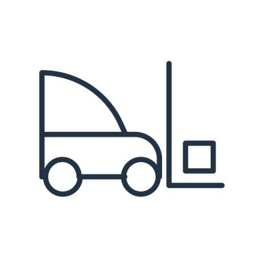 Beyaz arka plan üzerinde Forklift şeffaf işareti izole forklift simge vektör