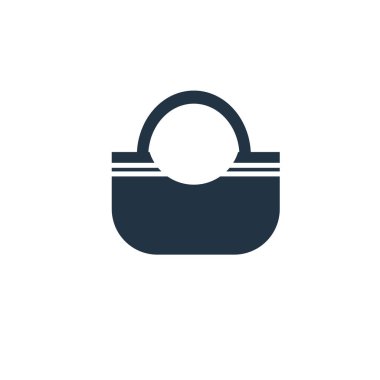 Beyaz arka plan üzerinde el çantası şeffaf işareti izole el çantası simge vektör