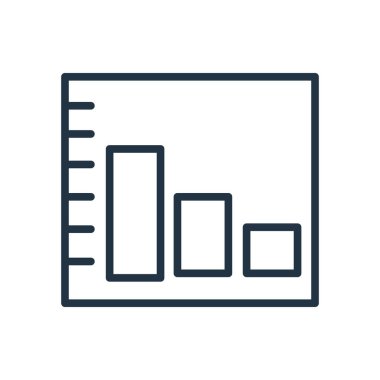Çubuk grafik simge vektör beyaz arka plan üzerinde çubuk grafik şeffaf işareti izole