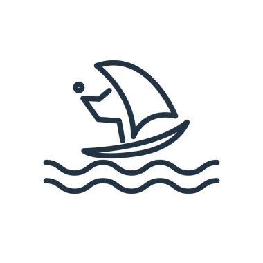 Beyaz arka plan üzerinde Windsurf şeffaf işareti izole Windsurf simge vektör