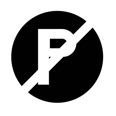 Web ve mobil uygulaması tasarımı, hiçbir Park logo kavramı için beyaz arka plan üzerinde izole hiçbir Park simge vektör