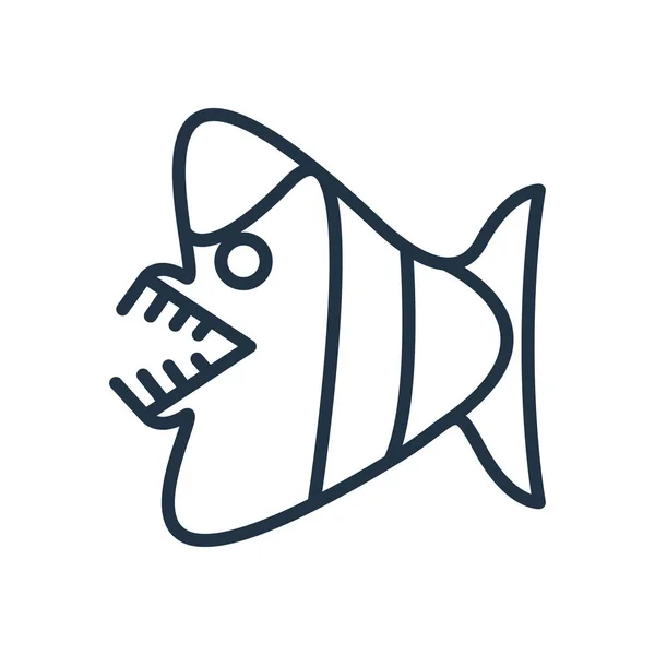 Icono Pescado Vector Aislado Sobre Fondo Blanco Peces Signo Transparente — Vector de stock