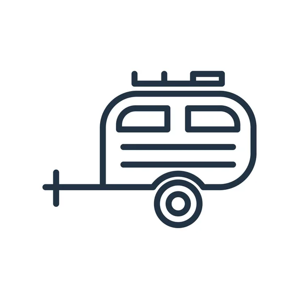 Camper Pictogram Vector Geïsoleerd Een Witte Achtergrond Camper Transparante Teken — Stockvector