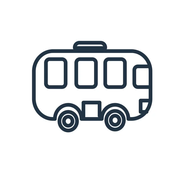 Bus Vector Icono Aislado Sobre Fondo Blanco Señal Autobús Transparente — Vector de stock