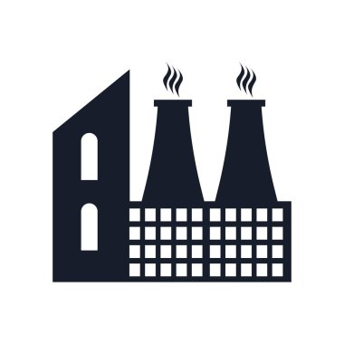 Web ve mobil uygulaması tasarımı, fabrika logo kavramı için beyaz arka plan üzerinde izole fabrika simge vektör