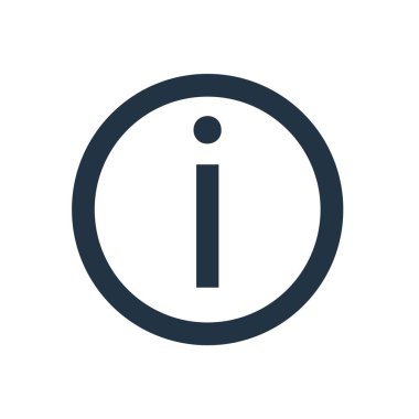 Beyaz arka plan üzerinde bilgi şeffaf işareti izole bilgi simge vektör