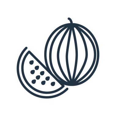 Beyaz arka plan üzerinde karpuz şeffaf işareti izole karpuz simge vektör