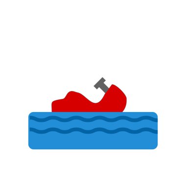 Su tekne simge vektör web ve mobil uygulaması tasarım, su tekne logo kavramı için izole üzerinde beyaz arka plan