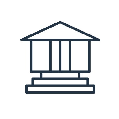 Beyaz arka plan üzerinde banka şeffaf işareti izole banka simge vektör