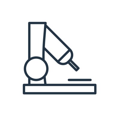 Beyaz arka plan üzerinde mikroskop şeffaf işareti izole mikroskop simge vektör