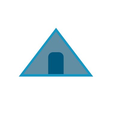 Web ve mobil uygulaması tasarımı, çadır logo kavramı için beyaz arka plan üzerinde izole çadır simge vektör