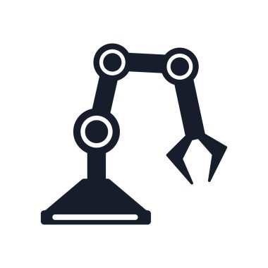 Endüstriyel robot simge vektör web ve mobil uygulaması tasarım, endüstriyel robot logo kavramı için izole üzerinde beyaz arka plan
