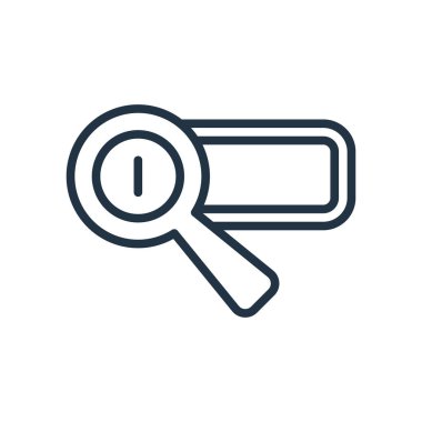 Beyaz arka plan üzerinde arama motoru şeffaf işareti izole arama motoru simge vektör