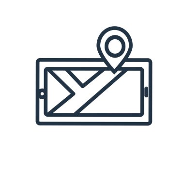 Beyaz arka plan üzerinde harita şeffaf işareti izole harita simge vektör