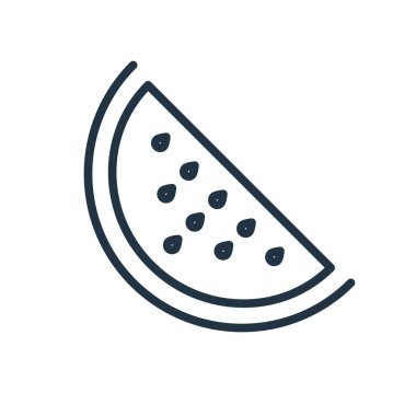 Beyaz arka plan üzerinde karpuz şeffaf işareti izole karpuz simge vektör