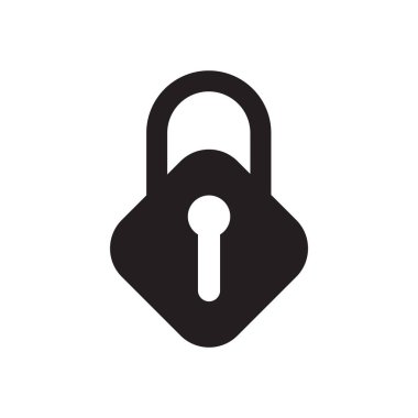 Web ve mobil uygulaması tasarım, kilit logo kavramı için beyaz arka plan üzerinde izole kilit simge vektör