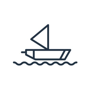 Beyaz arka plan üzerinde Yelkenli şeffaf işareti izole Yelkenli simge vektör