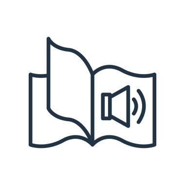 Beyaz arka plan üzerinde Audiobook şeffaf işareti izole Audiobook simge vektör