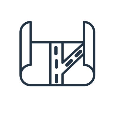 Beyaz arka plan üzerinde harita şeffaf işareti izole harita simge vektör