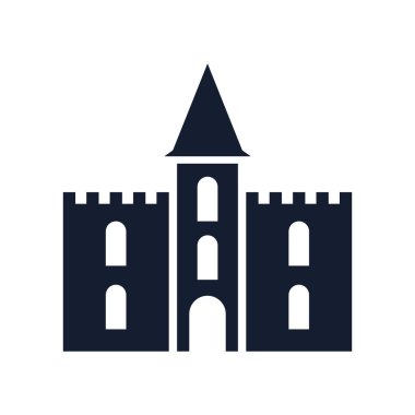 Web ve mobil uygulaması tasarımı, kale logo kavramı için beyaz arka plan üzerinde izole Castle simge vektör