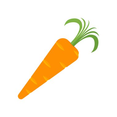 Web ve mobil uygulaması tasarımı, havuç logo kavramı için beyaz arka plan üzerinde izole havuç simge vektör