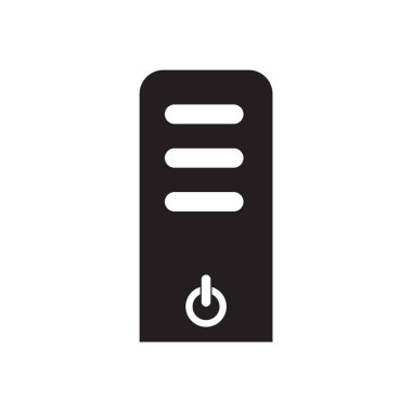 Web ve mobil uygulaması tasarımı, sunucu logo kavramı için beyaz arka plan üzerinde izole server simge vektör
