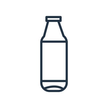 Beyaz arka plan üzerinde şişe şeffaf işareti izole şişe simge vektör