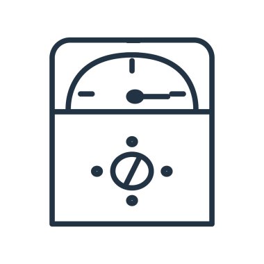 Beyaz arka plan üzerinde voltmetre şeffaf işareti izole voltmetre simge vektör