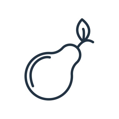 Beyaz arka plan üzerinde armut şeffaf işareti izole armut simge vektör