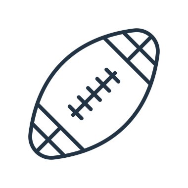 Rugby topu simge vektör, beyaz arka plan üzerinde izole Rugby topu şeffaf işareti