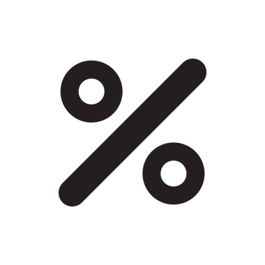 Web ve mobil uygulaması tasarımı, yüzde logo kavramı için beyaz arka plan üzerinde izole yüzde simge vektör