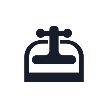 Web ve mobil uygulama tasarımınız için beyaz arkaplanda izole edilmiş makine basın simgesi vektörü, Makine basın logosu kavramı