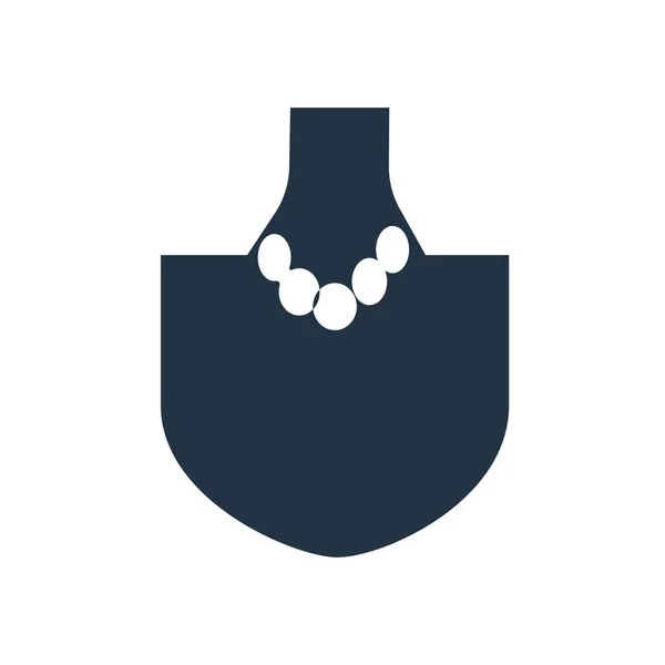 Collar Perlas Vector Icono Aislado Sobre Fondo Blanco Collar Perlas — Vector de stock