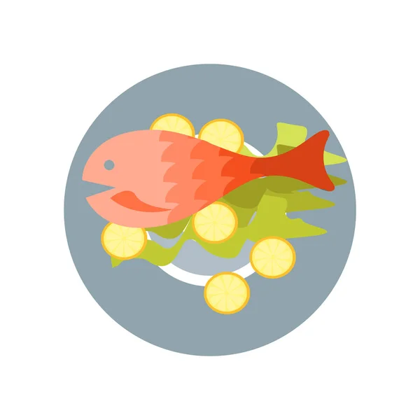 Peces Icono Alimentos Vector Aislado Fondo Blanco Para Diseño Web — Vector de stock