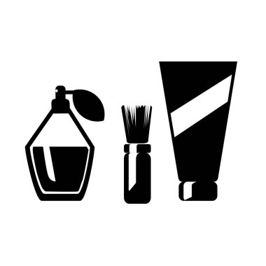 Web ve mobil uygulaması tasarımı, kozmetik logo kavramı için beyaz arka plan üzerinde izole kozmetik simge vektör