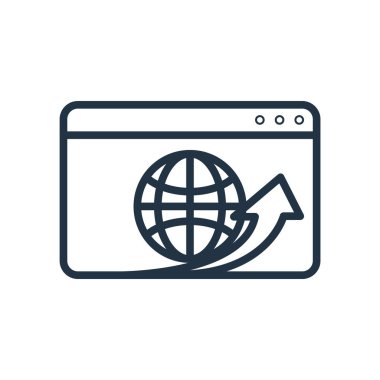 Beyaz arka plan üzerinde tarayıcı şeffaf işareti izole tarayıcı simge vektör