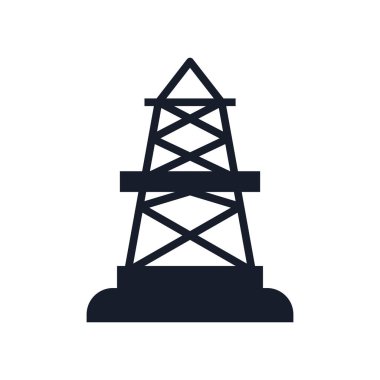 Web ve mobil uygulaması tasarımı, petrol sahası logo kavramı için beyaz arka plan üzerinde izole petrol sahası simge vektör