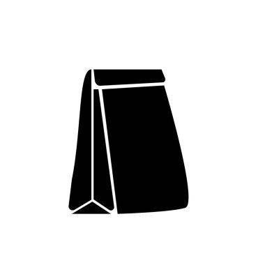 Kağıt çanta simge vektör web ve mobil uygulaması tasarımı, kağıt çanta logo kavramı için izole üzerinde beyaz arka plan