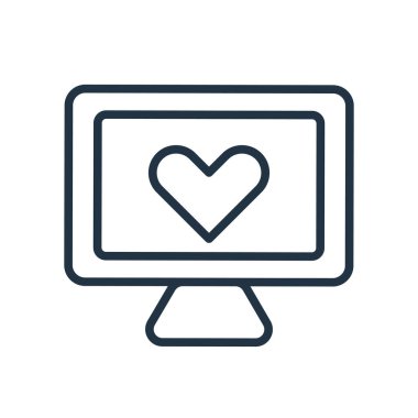 Beyaz arka plan üzerinde monitör şeffaf işareti izole monitör simge vektör