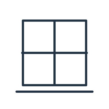 Beyaz arka plan üzerinde pencere saydam işareti izole pencere simge vektör