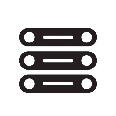 Veritabanı simge vektör web ve mobil uygulaması tasarımı, veritabanı logo kavramı için izole üzerinde beyaz arka plan