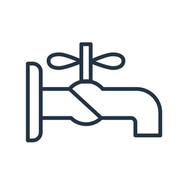 Beyaz arka plan üzerinde musluk şeffaf işareti izole musluk simge vektör