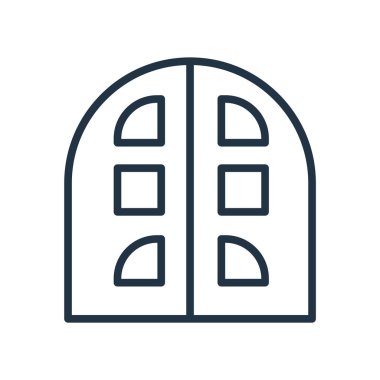 Bina simge vektör izole üzerinde beyaz arka plan, bina şeffaf oturum