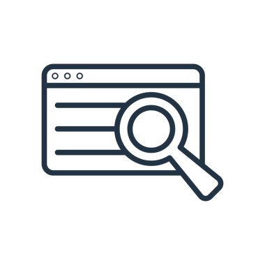 Beyaz arka plan üzerinde arama şeffaf işareti izole arama simge vektör