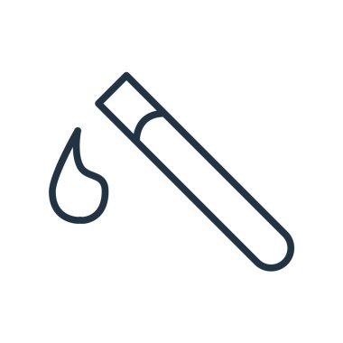 Beyaz arka plan üzerinde Test tüpü şeffaf işareti izole tüp simge vektör