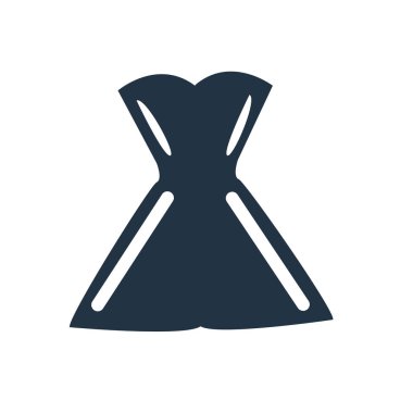 Beyaz arka plan üzerinde elbise şeffaf işareti izole elbise simge vektör