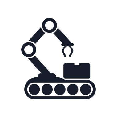 Web ve mobil uygulaması tasarımı, konveyör logo kavramı için beyaz arka plan üzerinde izole konveyör simge vektör